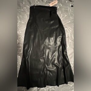 Leather maxi skirt